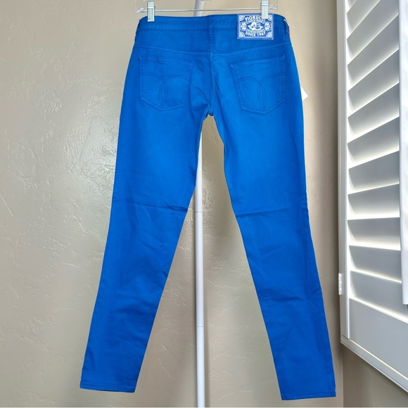 NOS: Deadstock Fiorucci Women's Vibrant Blue Ultra Low Rise Pants Size 27 - Picture 3 of 9